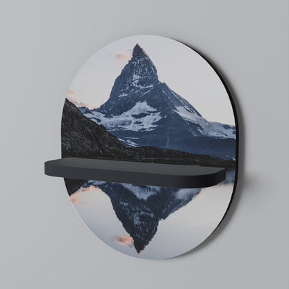 MEMORY OF MATTERHORN Oval Art Shelf In Black Finish