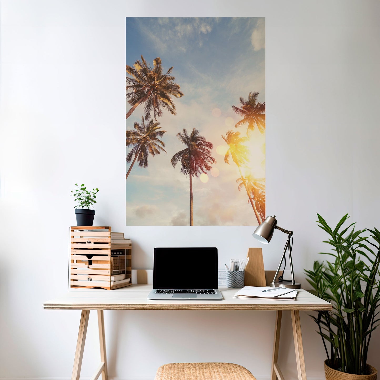 WHISPERING PALM LEAVES Peel and Stick Vertical Poster