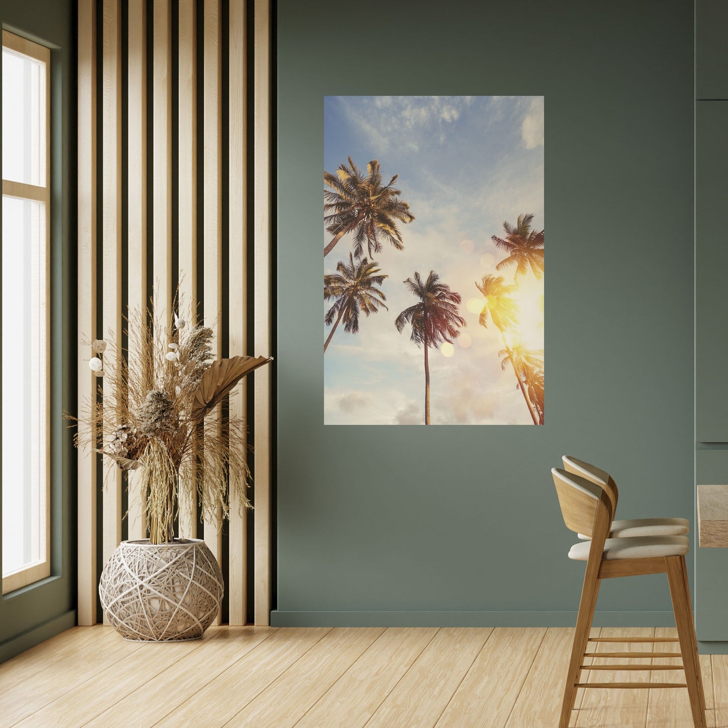 WHISPERING PALM LEAVES Peel and Stick Vertical Poster