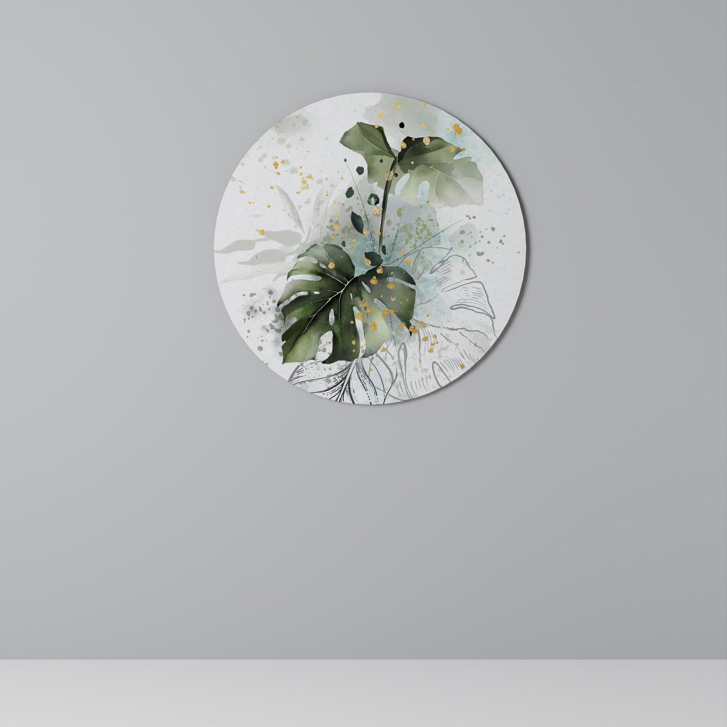 VIVID LEAF SYMPHONY Round Wall Art