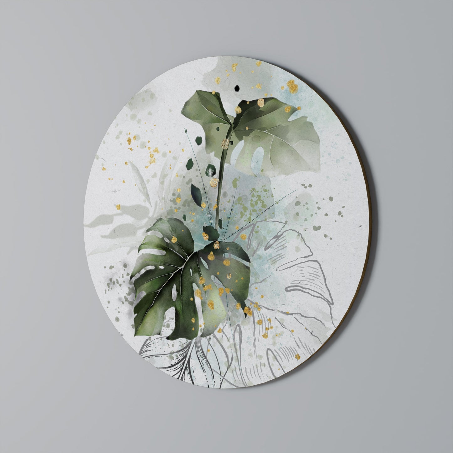VIVID LEAF SYMPHONY Round Wall Art