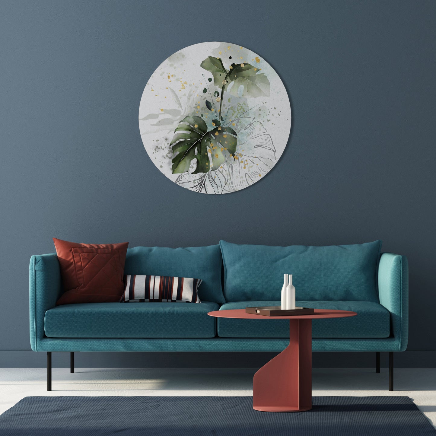 VIVID LEAF SYMPHONY Round Wall Art