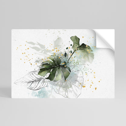 VIVID LEAF SYMPHONY Peel and Stick Horizontal Poster
