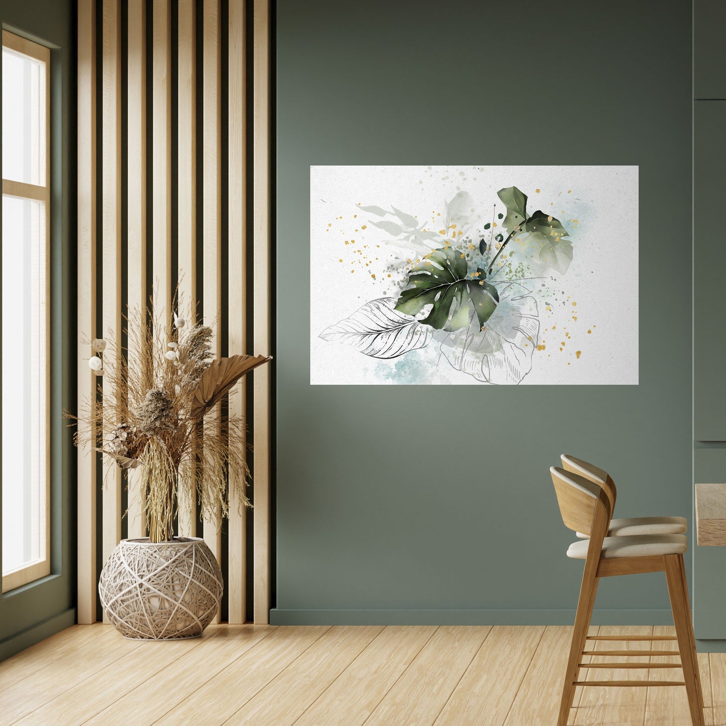 VIVID LEAF SYMPHONY Peel and Stick Horizontal Poster