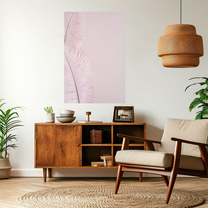 WHISPERING PINK FEATHERS Peel and Stick Vertical Poster