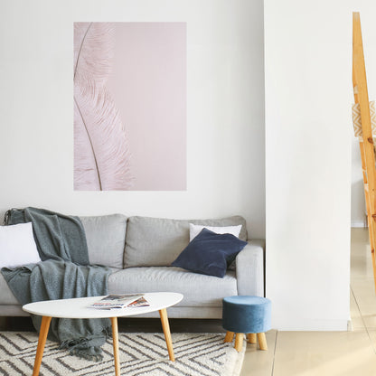 WHISPERING PINK FEATHERS Peel and Stick Vertical Poster