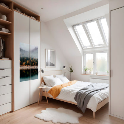 GOLDEN TREES IN FOG Peel and Stick Vertical Poster