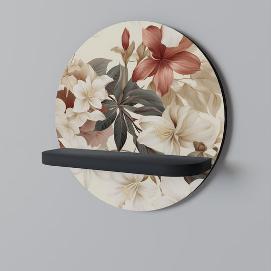 PETAL POETRY Mensola Rotonda Decorativa con Finitura Nera