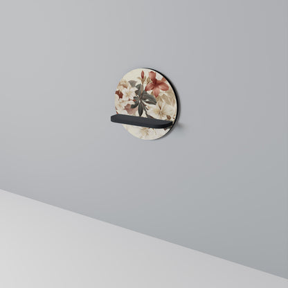 PETAL POETRY Mensola Rotonda Decorativa con Finitura Nera