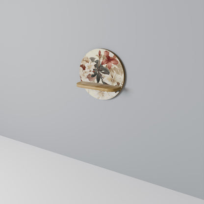 PETAL POETRY Mensola Rotonda Decorativa in Effetto Rovere