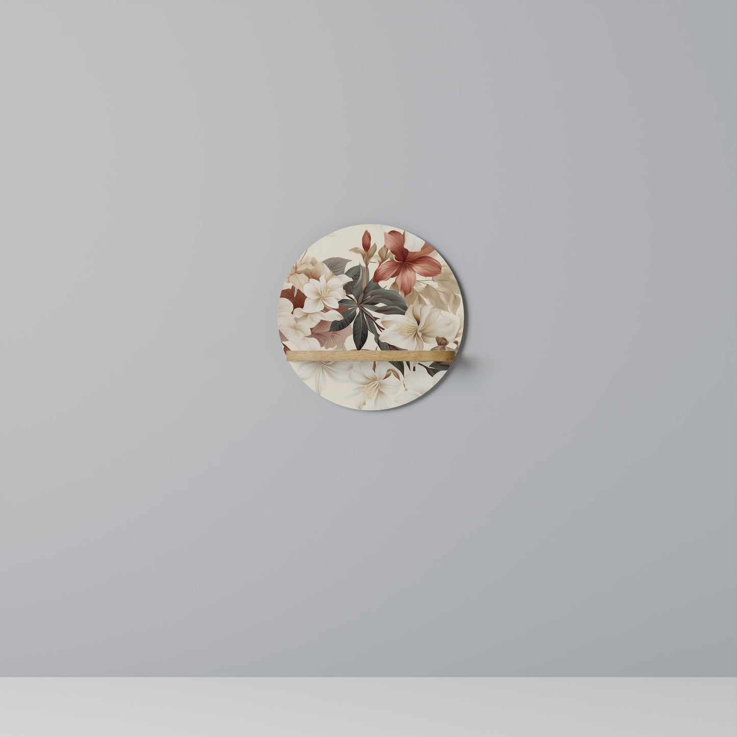 PETAL POETRY Mensola Rotonda Decorativa in Effetto Rovere