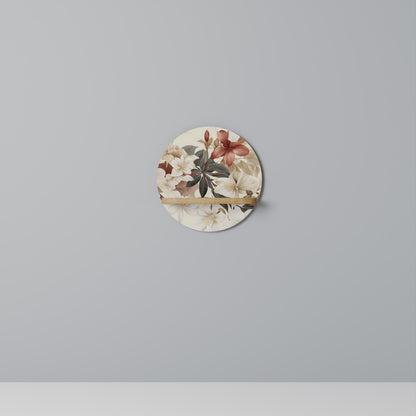 PETAL POETRY Mensola Rotonda Decorativa in Effetto Rovere