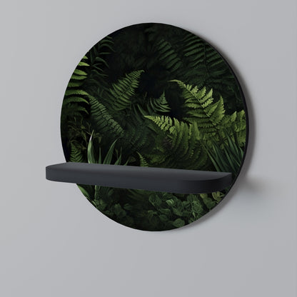 FERN SECRETS Mensola Rotonda Decorativa con Finitura Nera