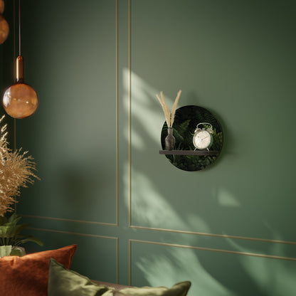 FERN SECRETS Mensola Rotonda Decorativa con Finitura Nera