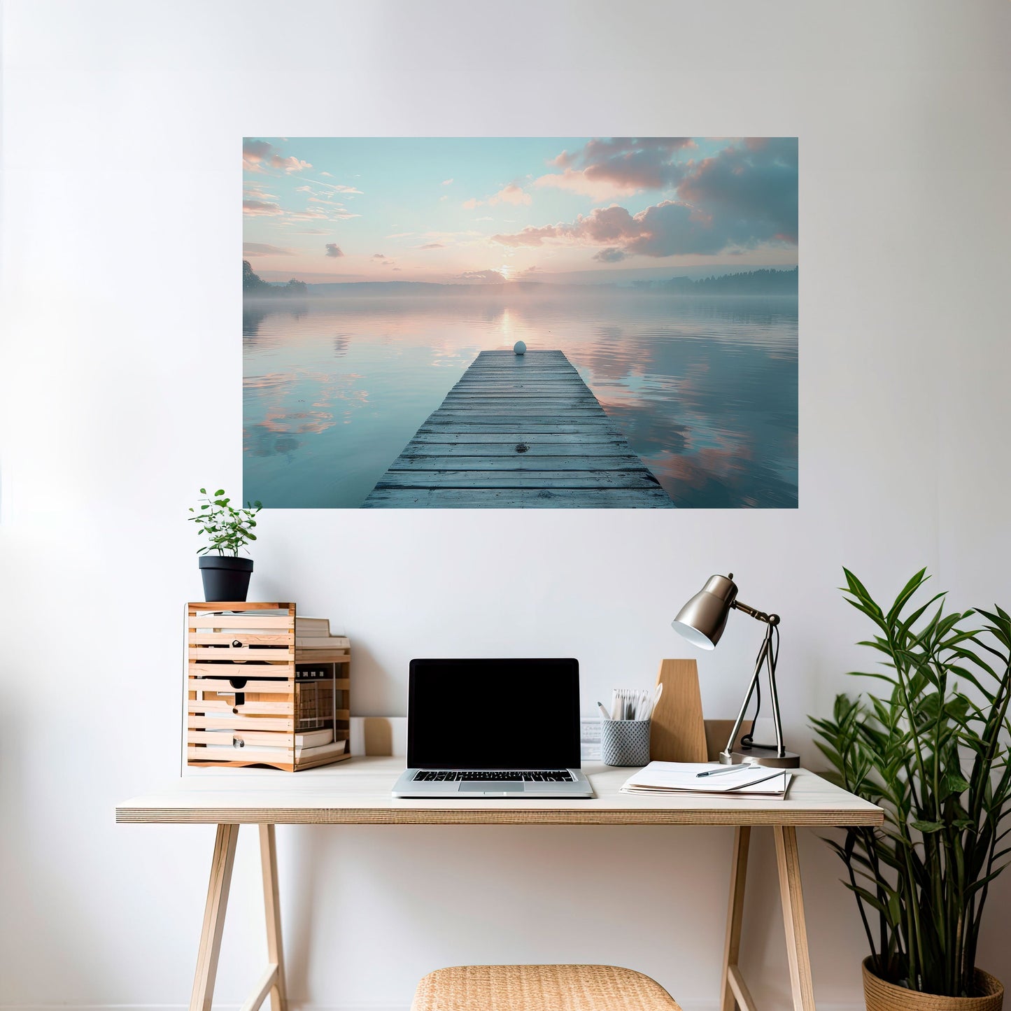 GENTLE MORNING MYSTIQUE Peel and Stick Horizontal Poster