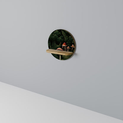 WHISPERING WOODLAND Mensola Rotonda Decorativa in Effetto Rovere