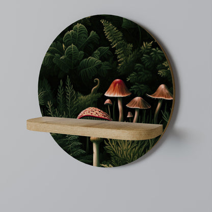 WHISPERING WOODLAND Mensola Rotonda Decorativa in Effetto Rovere