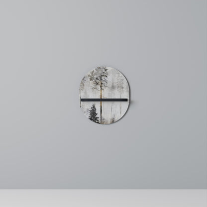 FADE IN THE TREES Oval Art Shelf In Black Finish