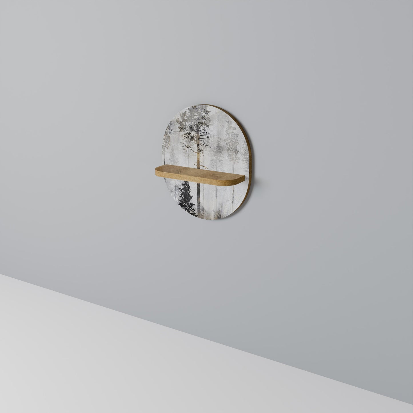 FADE IN THE TREES Mensola Ovale Decorativa in Effetto Rovere