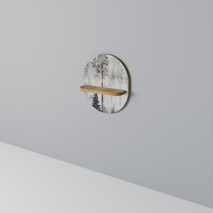 FADE IN THE TREES Mensola Ovale Decorativa in Effetto Rovere
