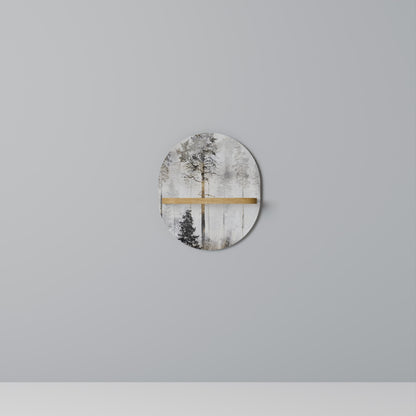 FADE IN THE TREES Mensola Ovale Decorativa in Effetto Rovere