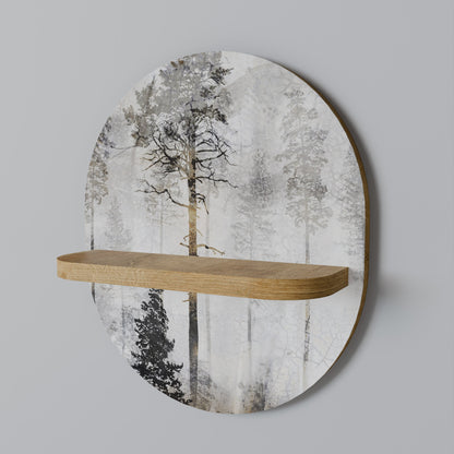 FADE IN THE TREES Mensola Ovale Decorativa in Effetto Rovere