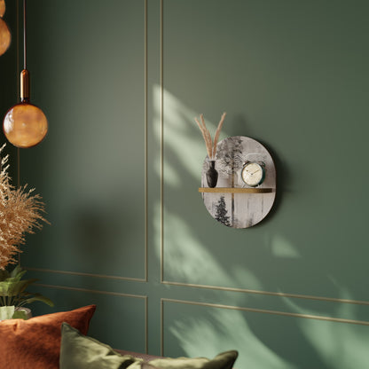 FADE IN THE TREES Mensola Ovale Decorativa in Effetto Rovere