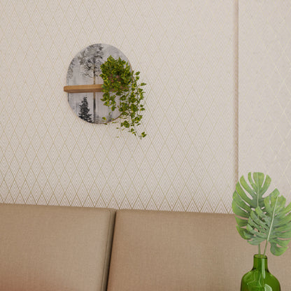 FADE IN THE TREES Mensola Ovale Decorativa in Effetto Rovere