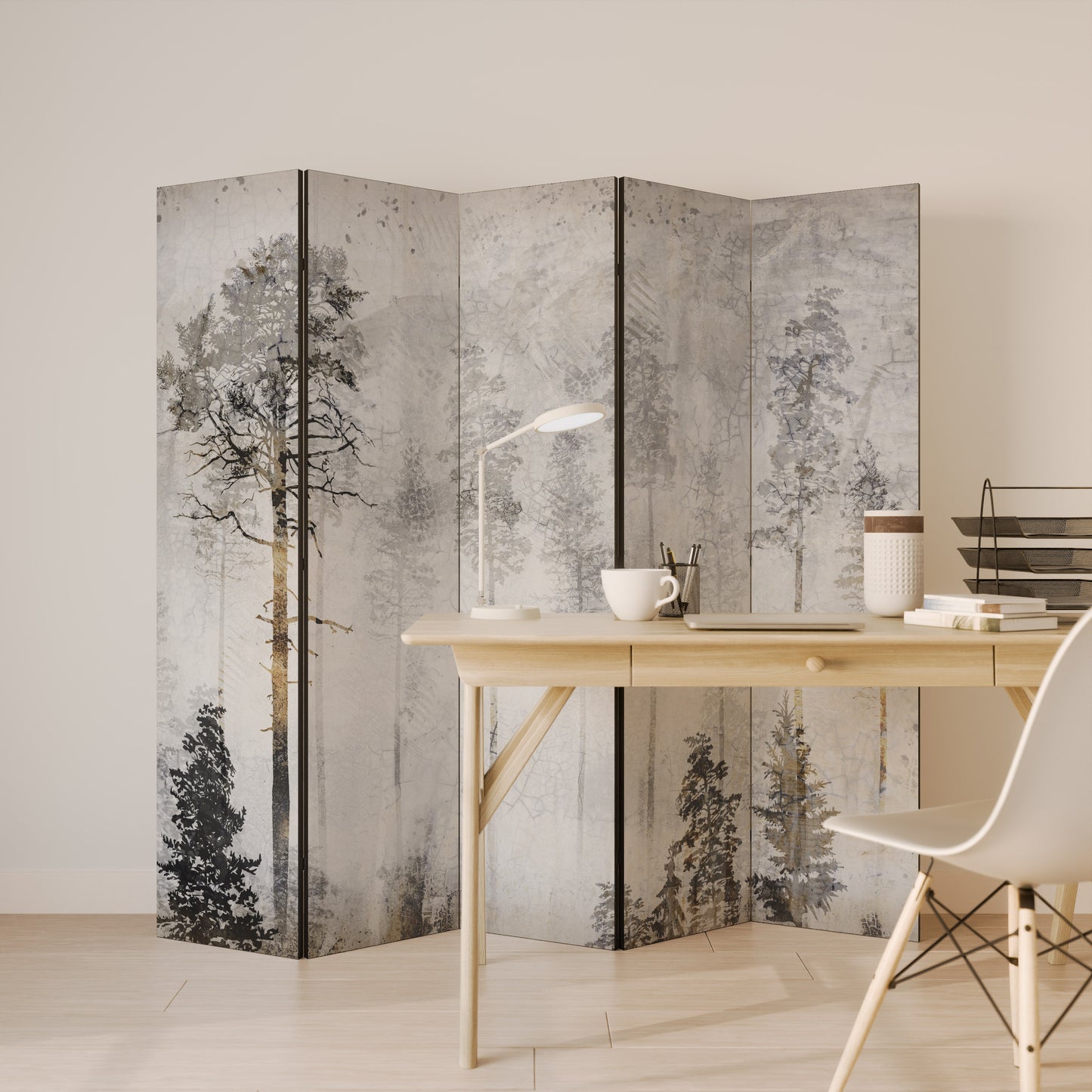 FADE IN THE TREES Decorative 5-Panel Room Divider