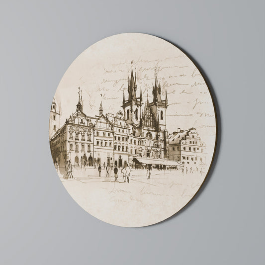 WHISPERS OF ARCHITECTURE Round Wall Art