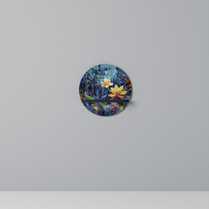 MIDNIGHT BLOSSOM Mensola Rotonda Decorativa con Finitura Nera