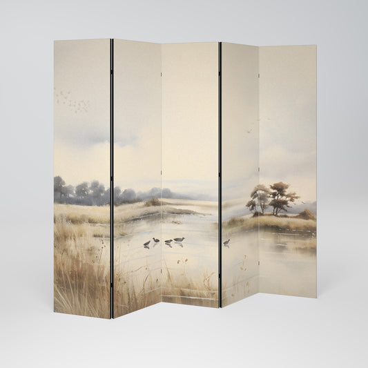 LAKESIDE NOSTALGY Decorative 5-Panel Room Divider