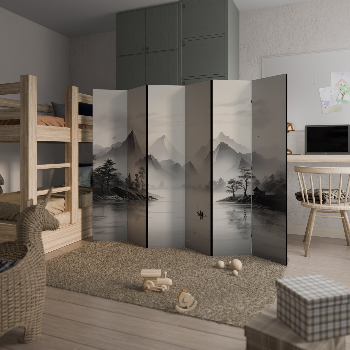 Divisorio decorativo per ambienti ASIAN VENTURE a 6 pannelli