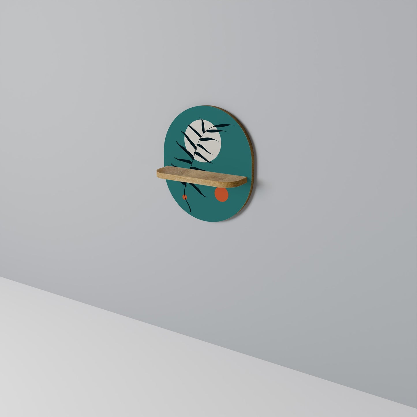 MYSTERIOUS LEAF Mensola Ovale Decorativa in Effetto Rovere