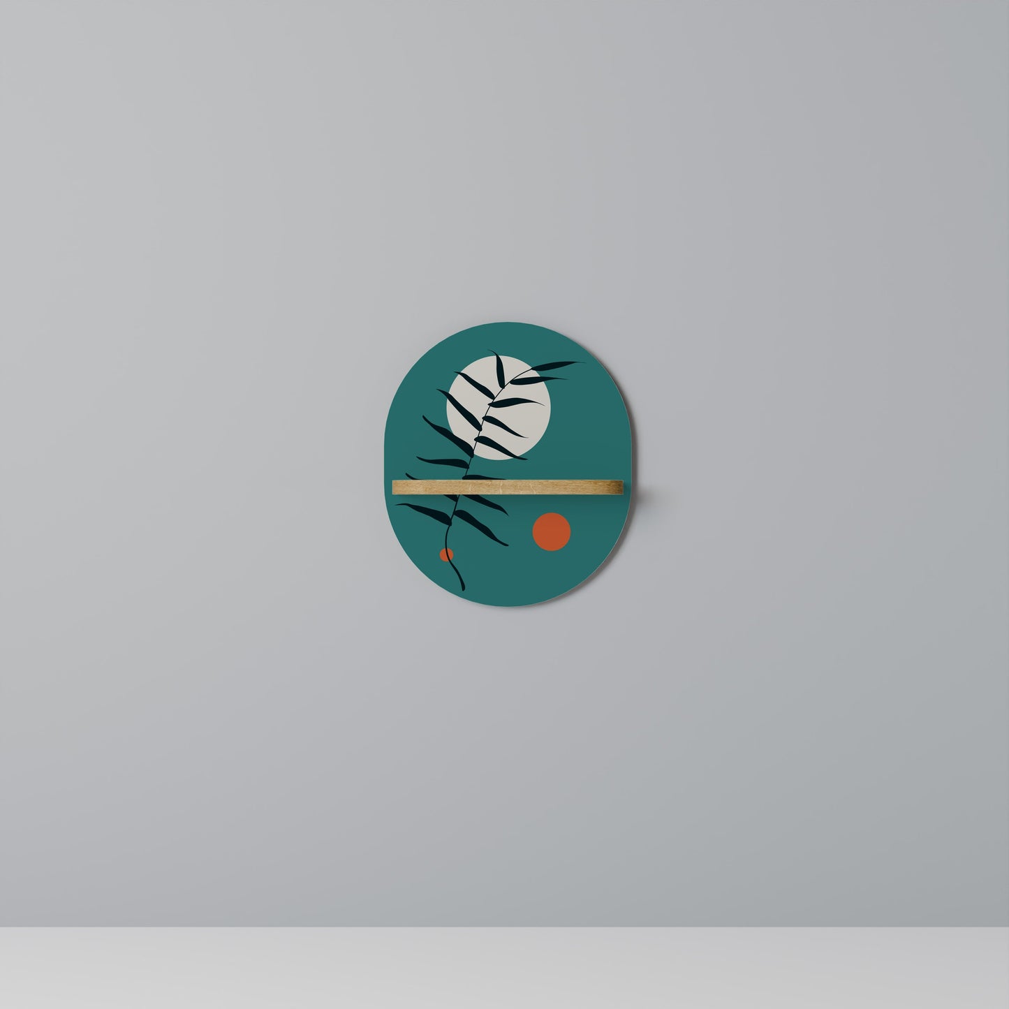 MYSTERIOUS LEAF Mensola Ovale Decorativa in Effetto Rovere