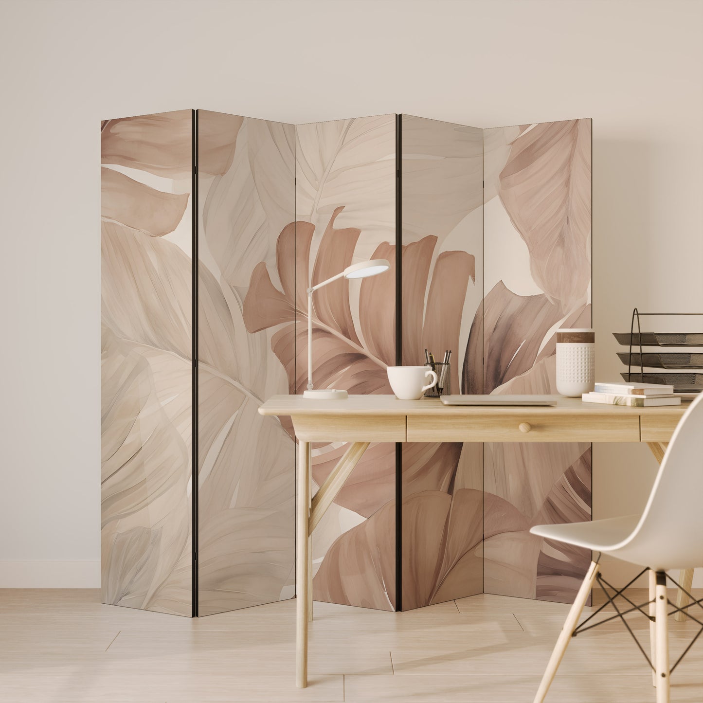SOFT TONES OF FOLIAGE Decorative 5-Panel Room Divider
