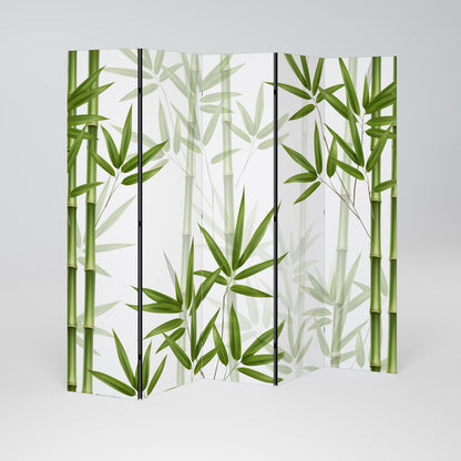SERENE BAMBOO WHISPERS Decorative 5-Panel Room Divider
