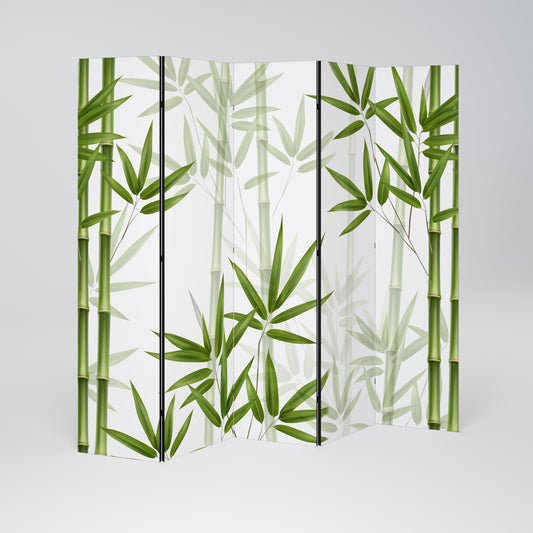 SERENE BAMBOO WHISPERS Decorative 5-Panel Room Divider