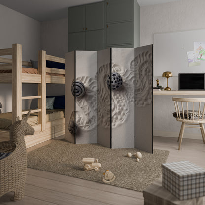 SAND SCULPTED SERENITY Decorative 5-Panel Room Divider