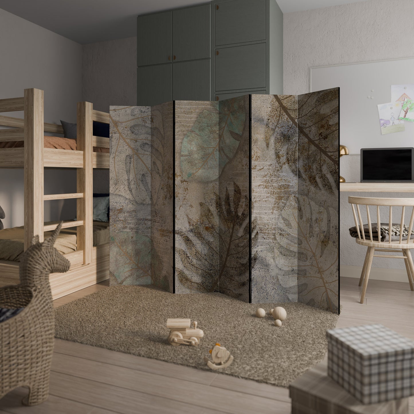 TEXTURED TRANQUILITY Divisorio decorativo per ambienti a 6 pannelli
