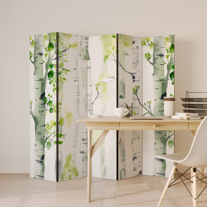 BIRCHY SOLACE Decorative 5-Panel Room Divider