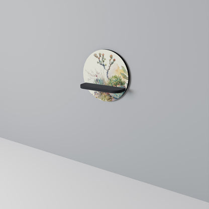 SECRET GARDEN Round Art Shelf In Black Finish