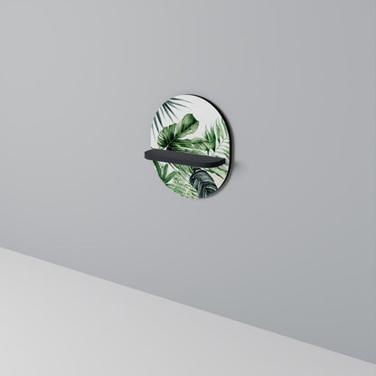 MONSTERA DREAM Oval Art Shelf In Black Finish