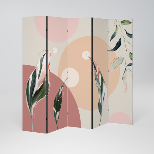 LEAFY SYMPHONY Decorative 5-Panel Room Divider
