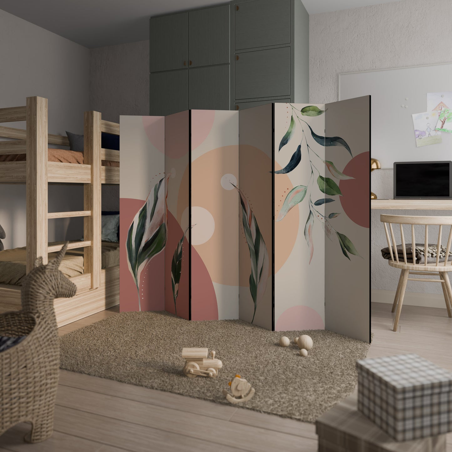 LEAFY SYMPHONY Divisorio decorativo per ambienti a 6 pannelli