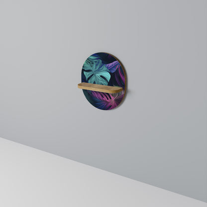 PSYCHODELIC MONSTERA Mensola Ovale Decorativa in Effetto Rovere