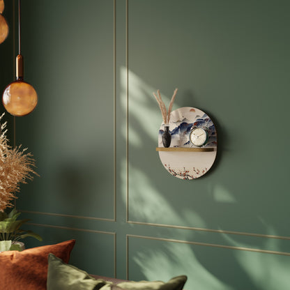 JAPANESE LANDSCAPE Mensola Ovale Decorativa in Effetto Rovere