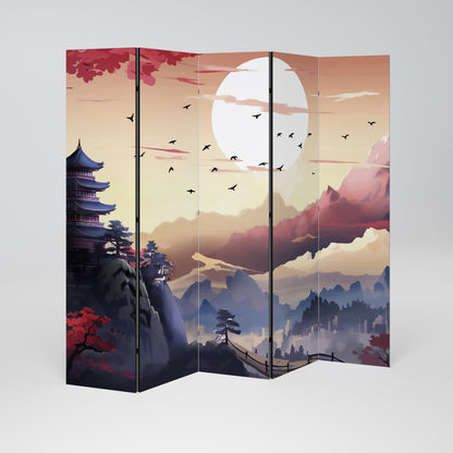 JAPANESE AURA Decorative 5-Panel Room Divider