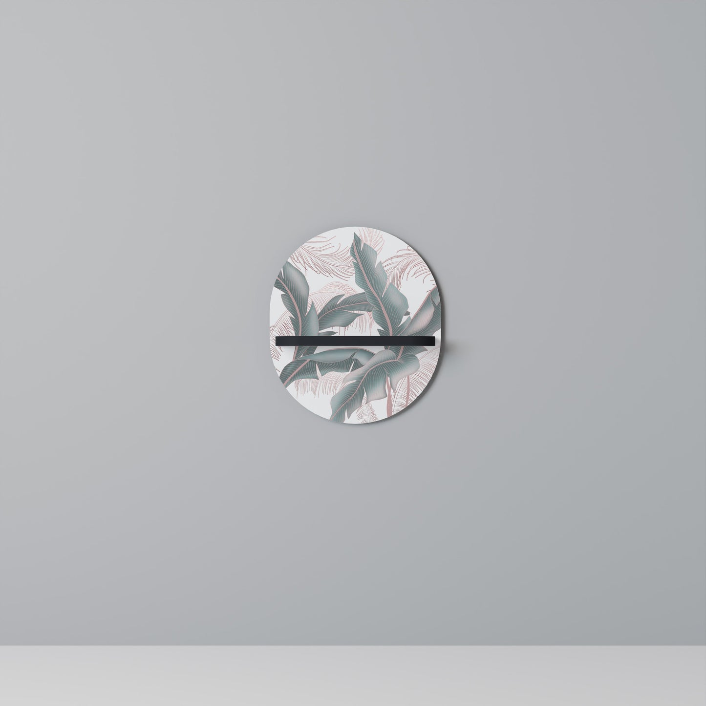 DELICATE BLISS Oval Art Shelf In Black Finish