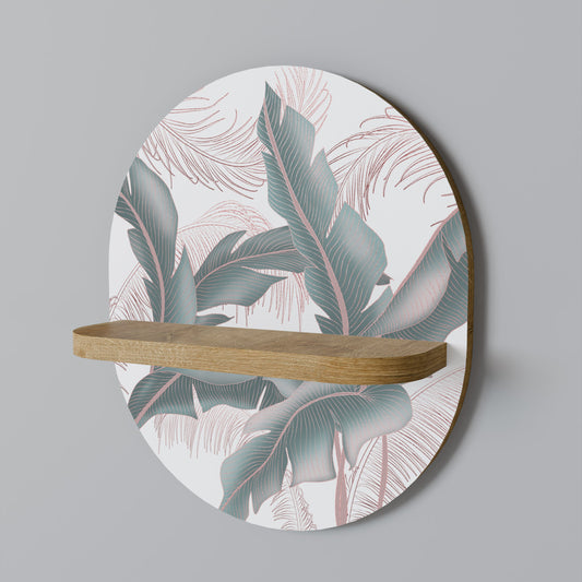 DELICATE BLISS Oval Art Shelf In Oak Effect